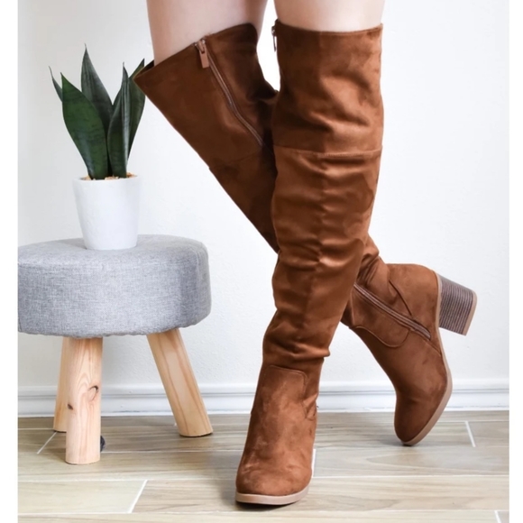 TOP Moda Shoes - Top Moda knee high brown vegan suede boots